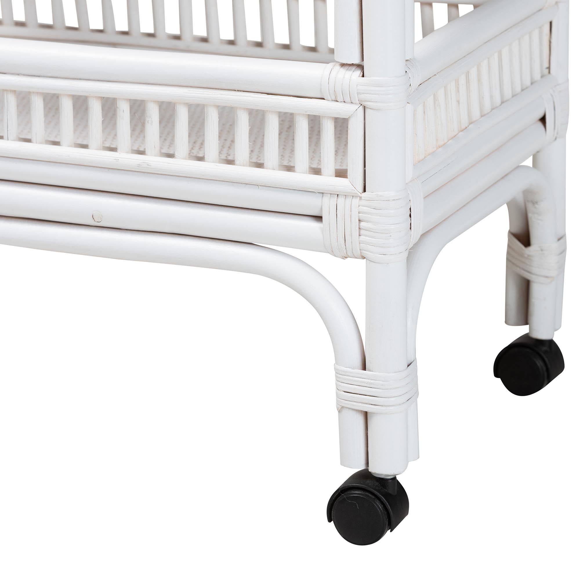 Lombok Natural Rattan Wine Cart, WHITE, alternate image number 5