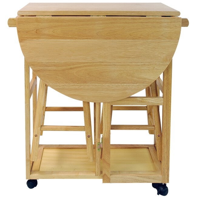 Breakfast Cart with Drop-Leaf Table-Natural, , alternate image number null