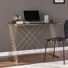 Dezby Modern Glass Top Desk