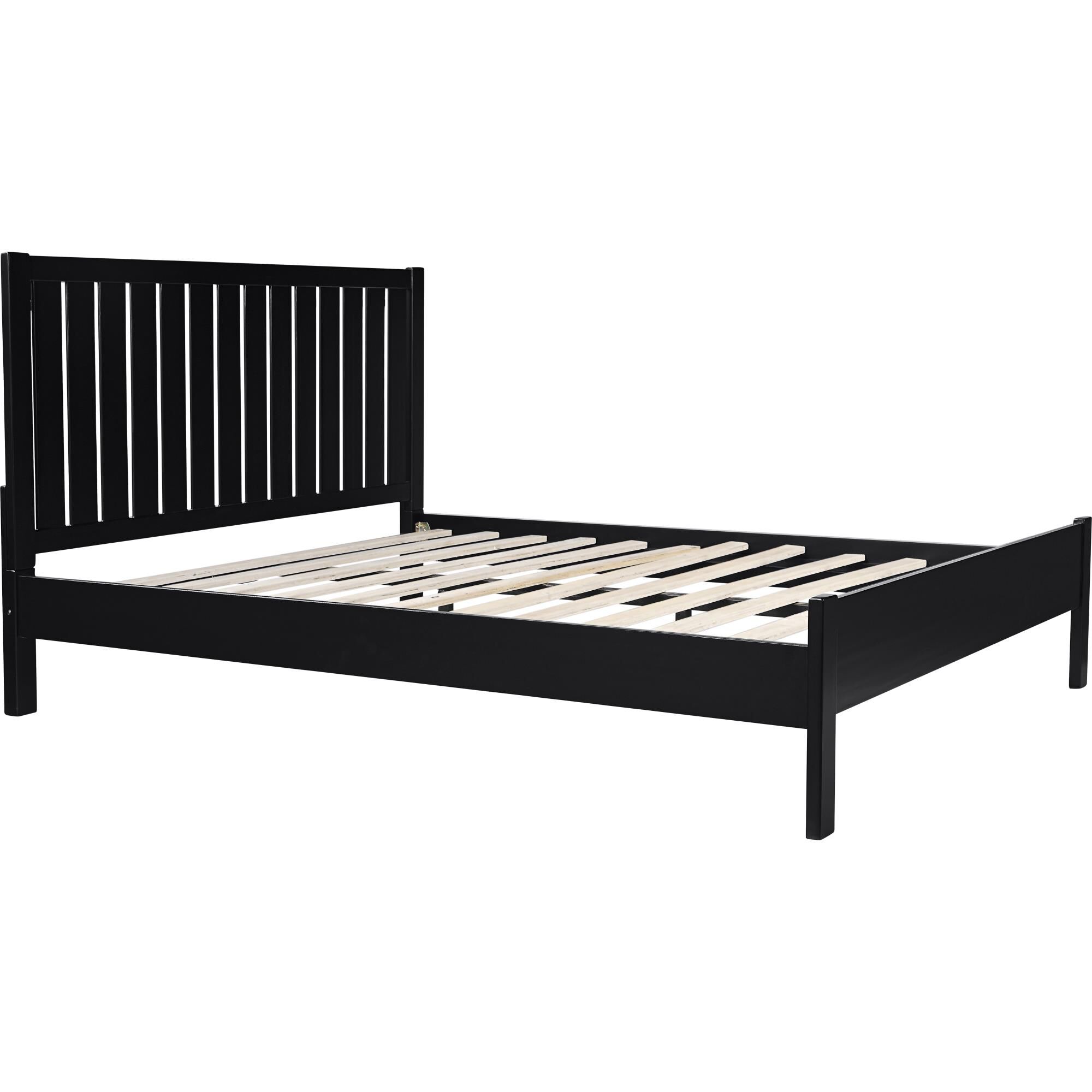 Graham Wooden Platform Bed in Walnut, King with 2 Nightstands, BLACK, alternate image number 3