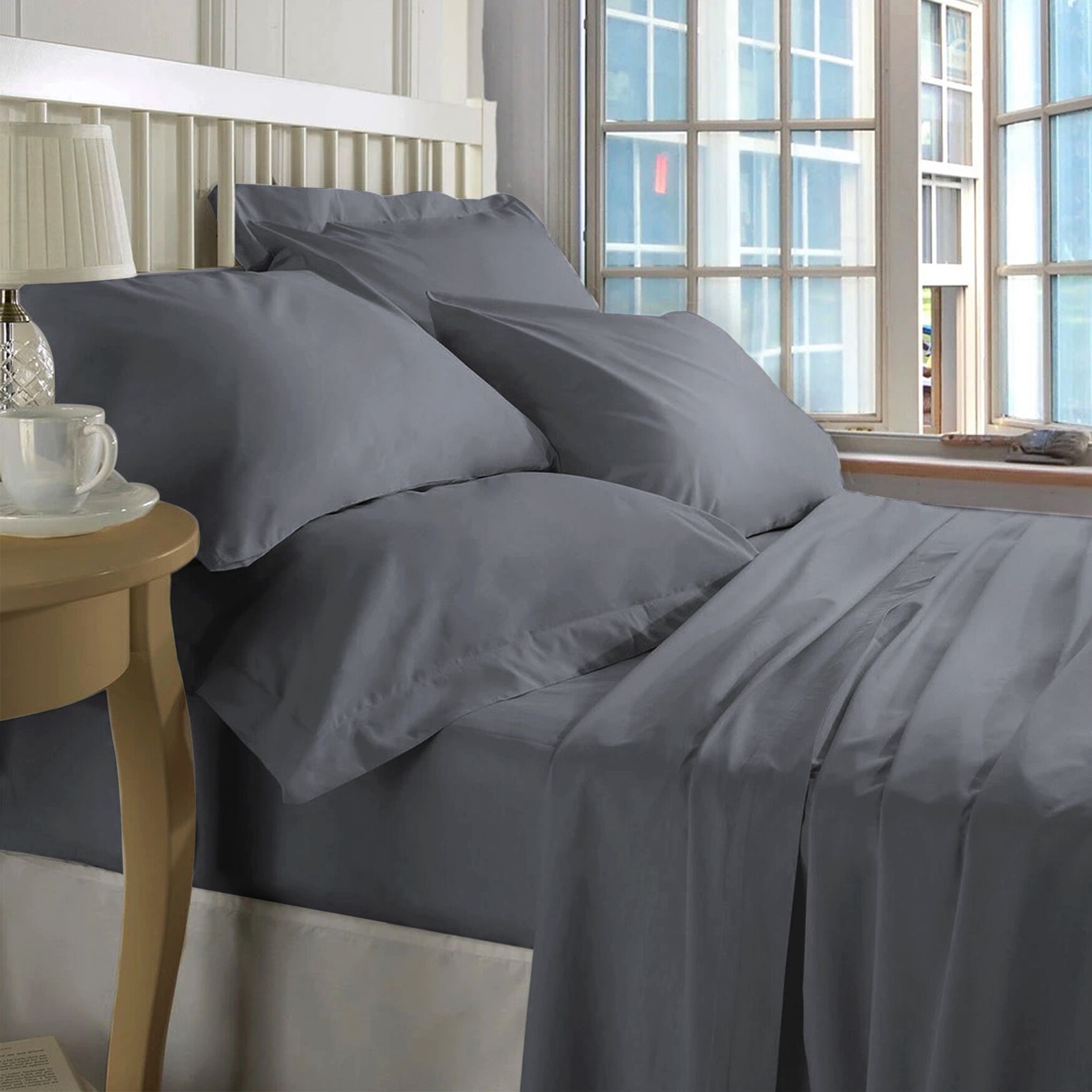 300 Thread Count Tencel Sheet Set, CHARCOAL, hi-res image number 0
