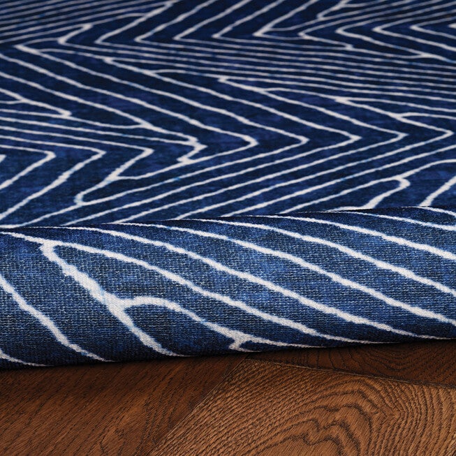 Washable Fuller Blue/Ivory Rug, , alternate image number 4