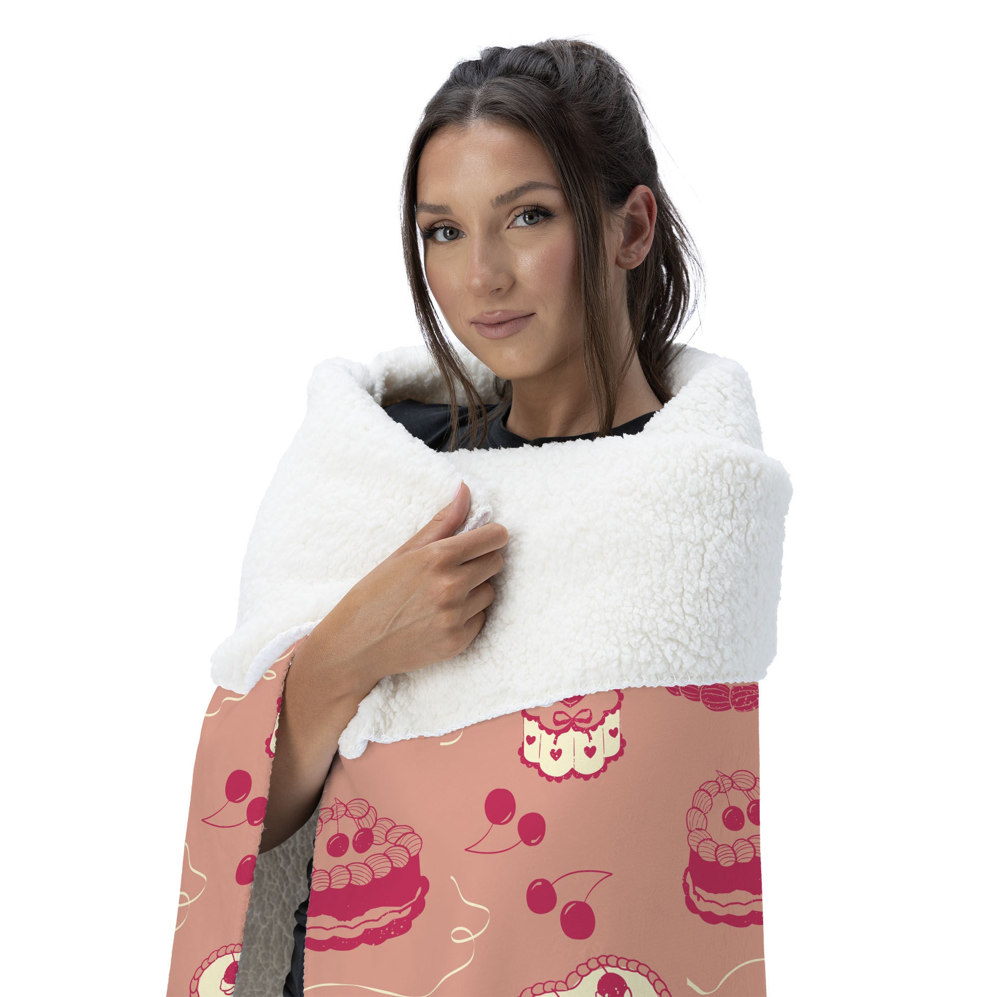 Valentine's Day V-Day Cakes Silk Touch Sherpa Throw Blanket 50x60 Inches, VDAY CAKES, alternate image number 2