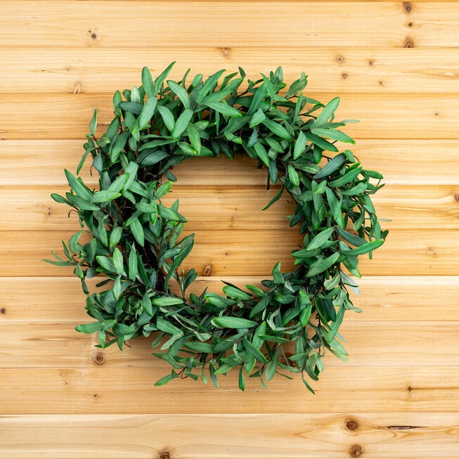 Olive Leaf Foliage Wreath 29 inchesD, GREEN BROWN, alternate image number 1