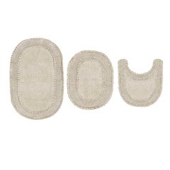 Double Ruffle 3 Piece Set Bath Rug Collection