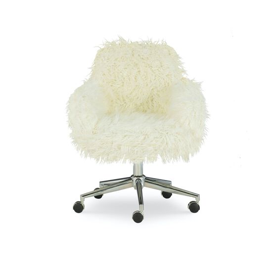 Fenton Faux Fur Office Chair White, , alternate image number null