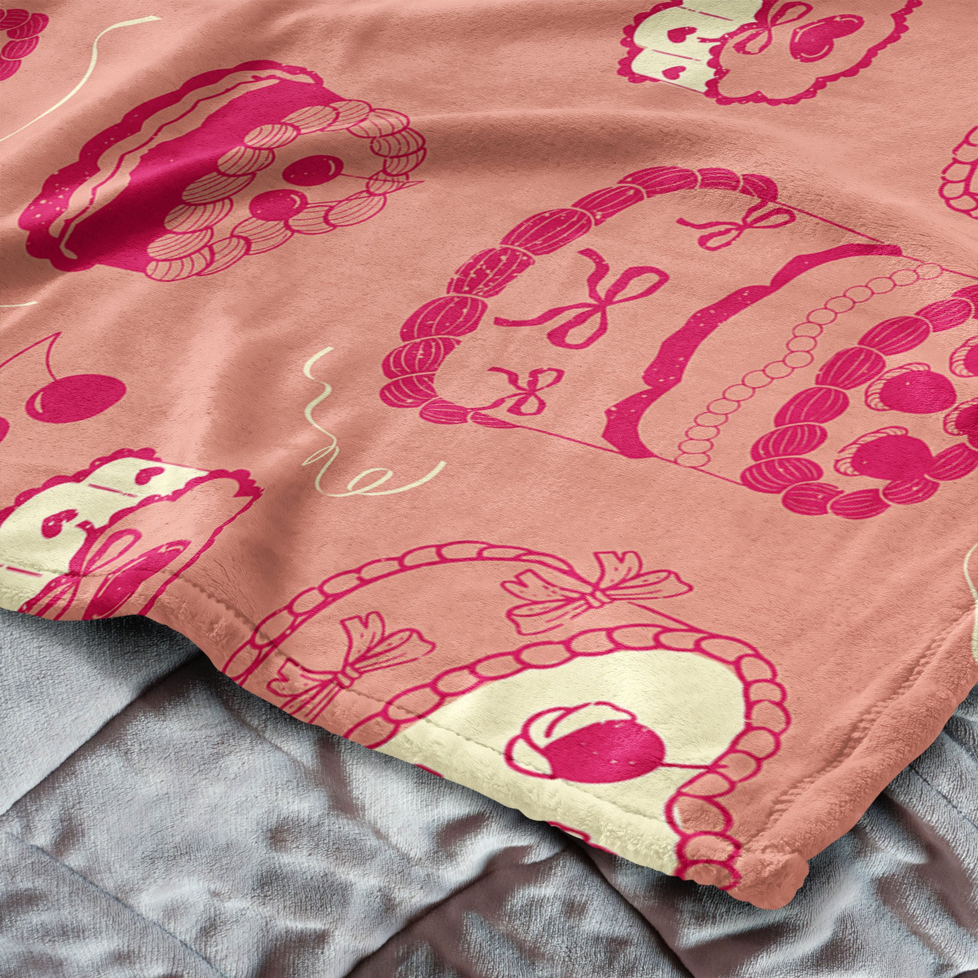 Valentine's Day V-Day Cakes Silk Touch Throw Blanket 50x60 Inches, VDAY CAKES, alternate image number 4