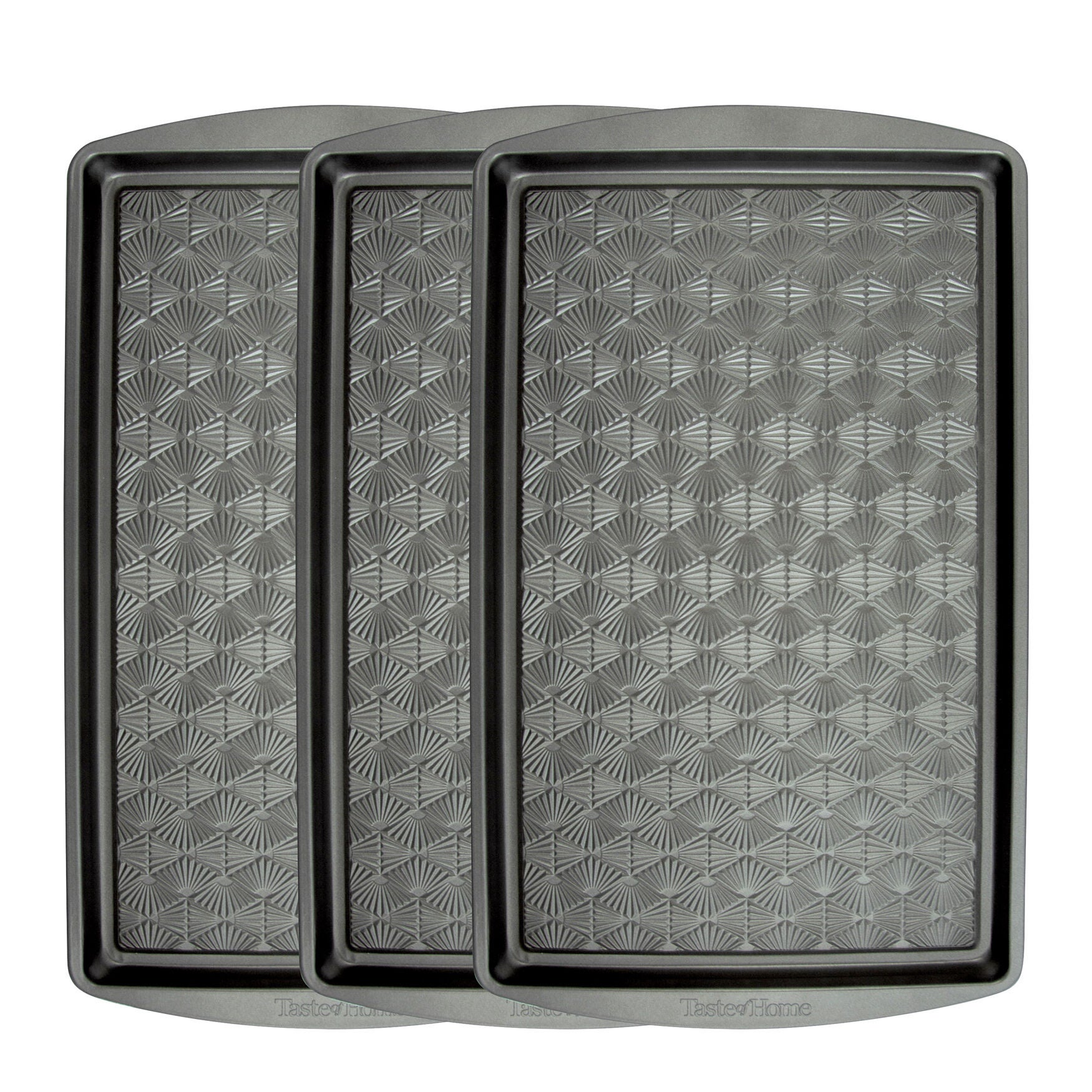 Set 3 17 X 11 Inch Non Stick Metal Baking Sheet, ASH GREY, hi-res image number 0