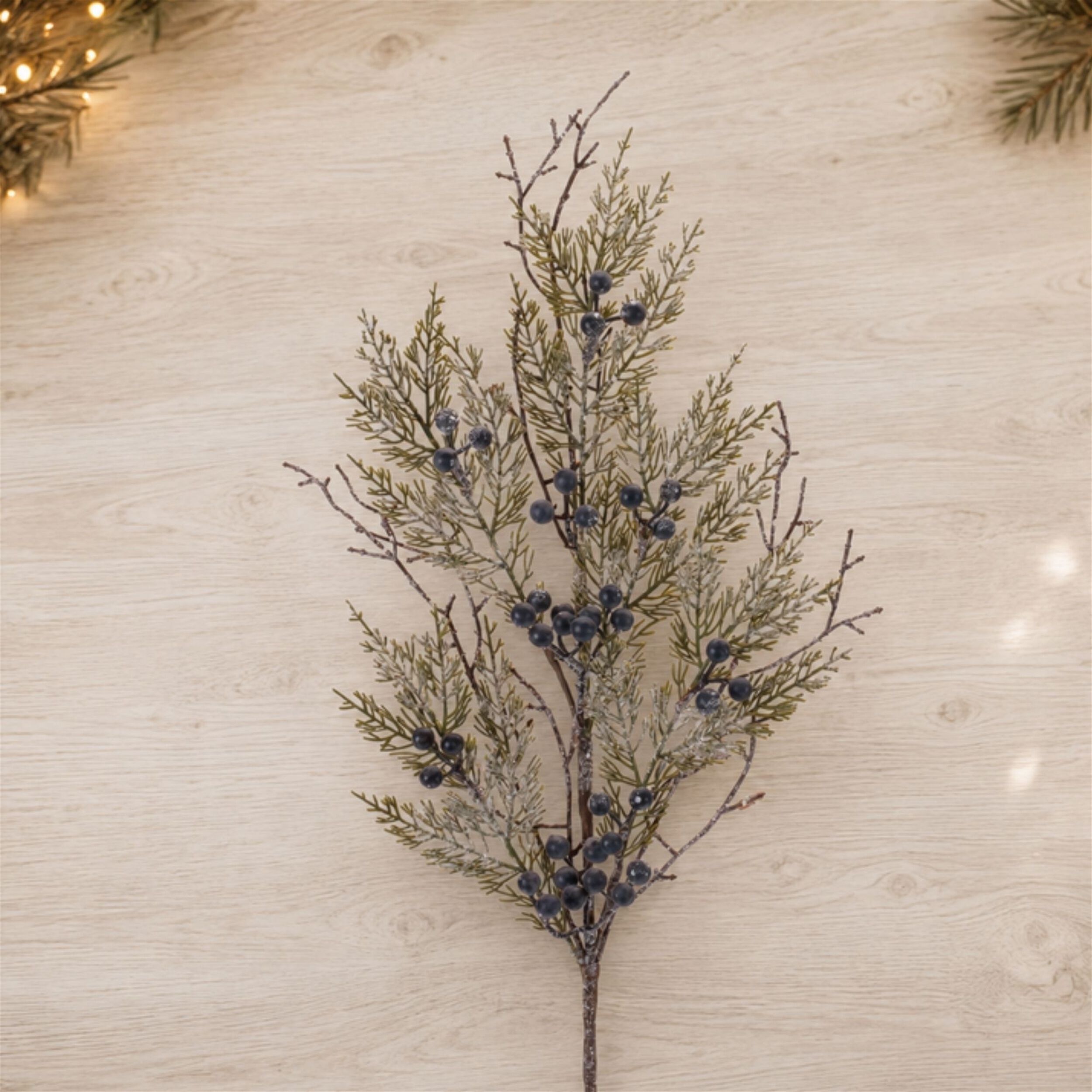 Snowy Juniper Spray (Set of 2), BLUE GREEN WHITE, alternate image number 2