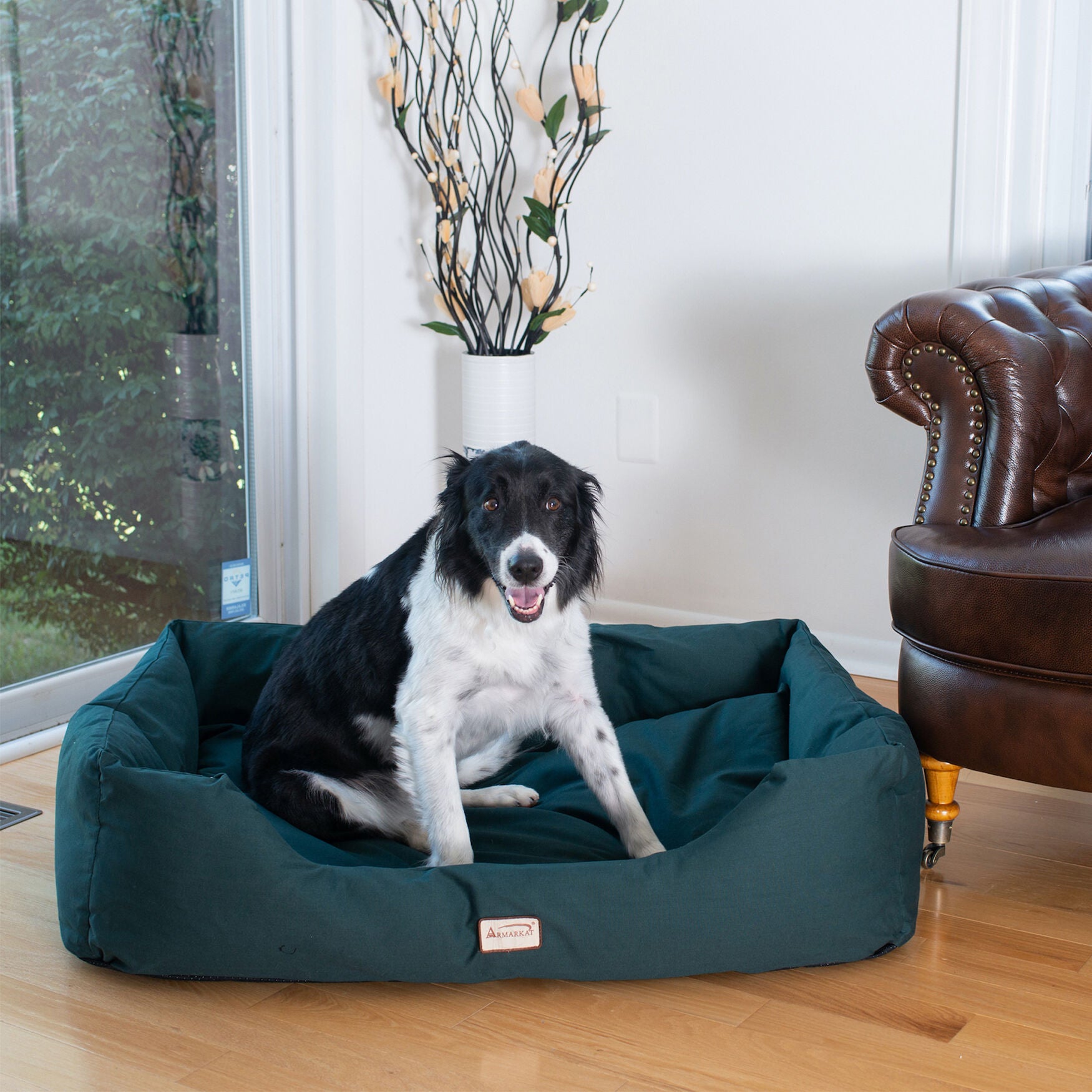 Bolstered Dog Bed, Anti-Slip Pet Bed, Laurel Green, X-Large, , alternate image number 5