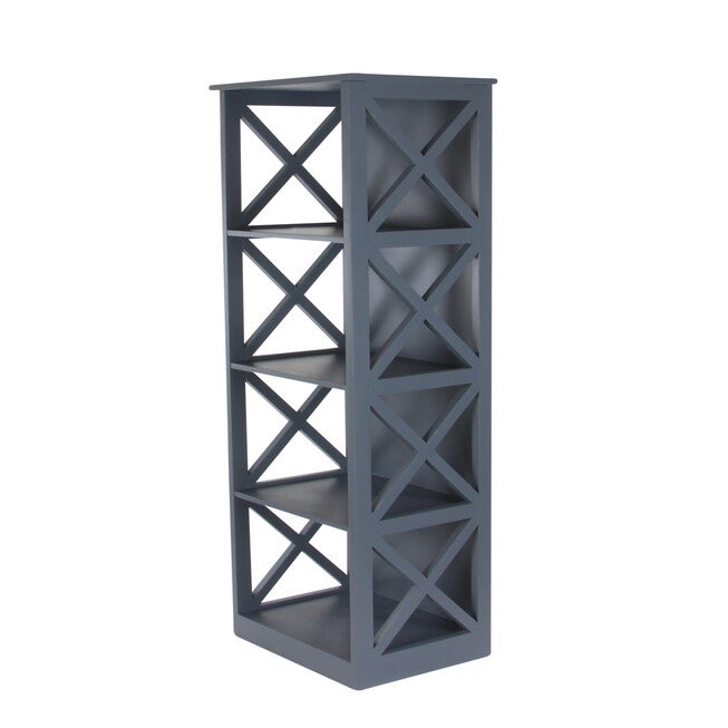 Grey Wood Traditional Shelving Unit, 51 inches x 16 inches x 12 inches, , on-hover image number 1