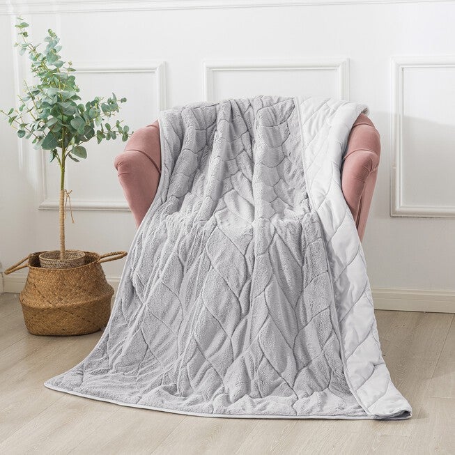 Cozy Gray Down Alternative Throw Blanket Throw, GREY, hi-res image number null