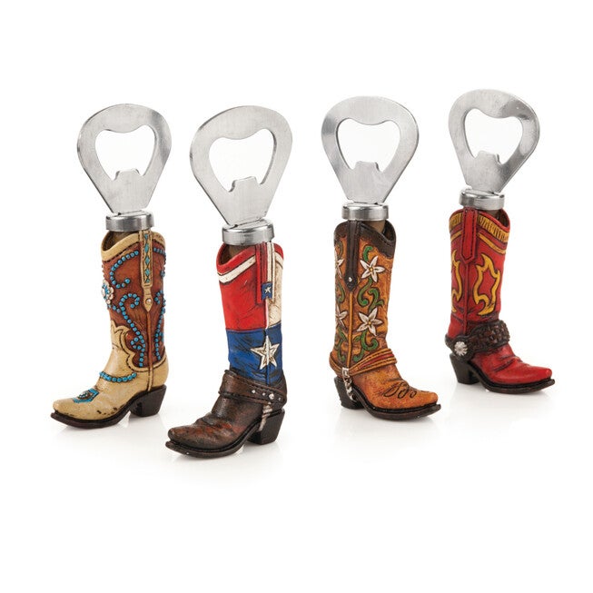 Cowboy Boot Bottle Openers, Set Of 4, , on-hover image number null