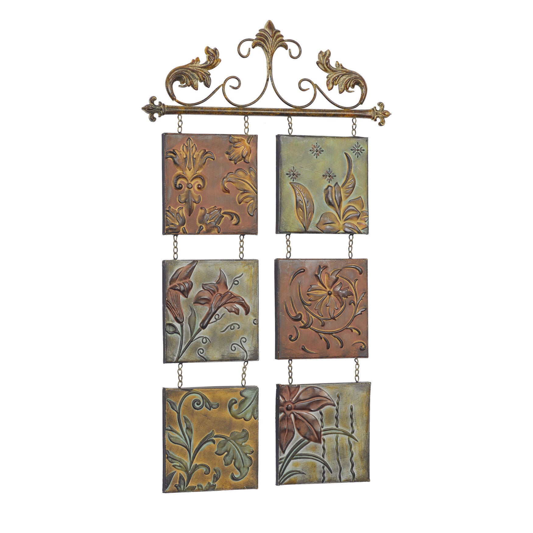 Brown Metal Traditional Floral Wall Decor, , alternate image number 3