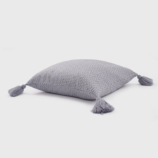 Herringbone Euro Tassel Throw Pillow, , on-hover image number null