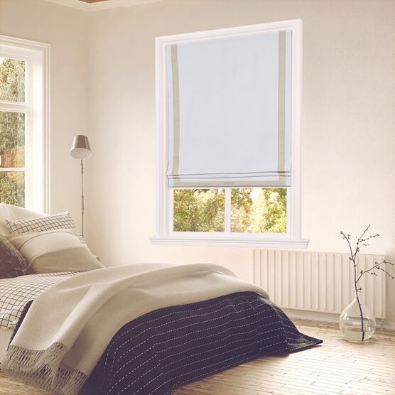Cordless Inset Border Flat Roman Shade, , on-hover image number null