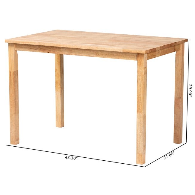 Eveline Modern Natural Brown Finished Wood 43-Inch Dining Table, , alternate image number 8
