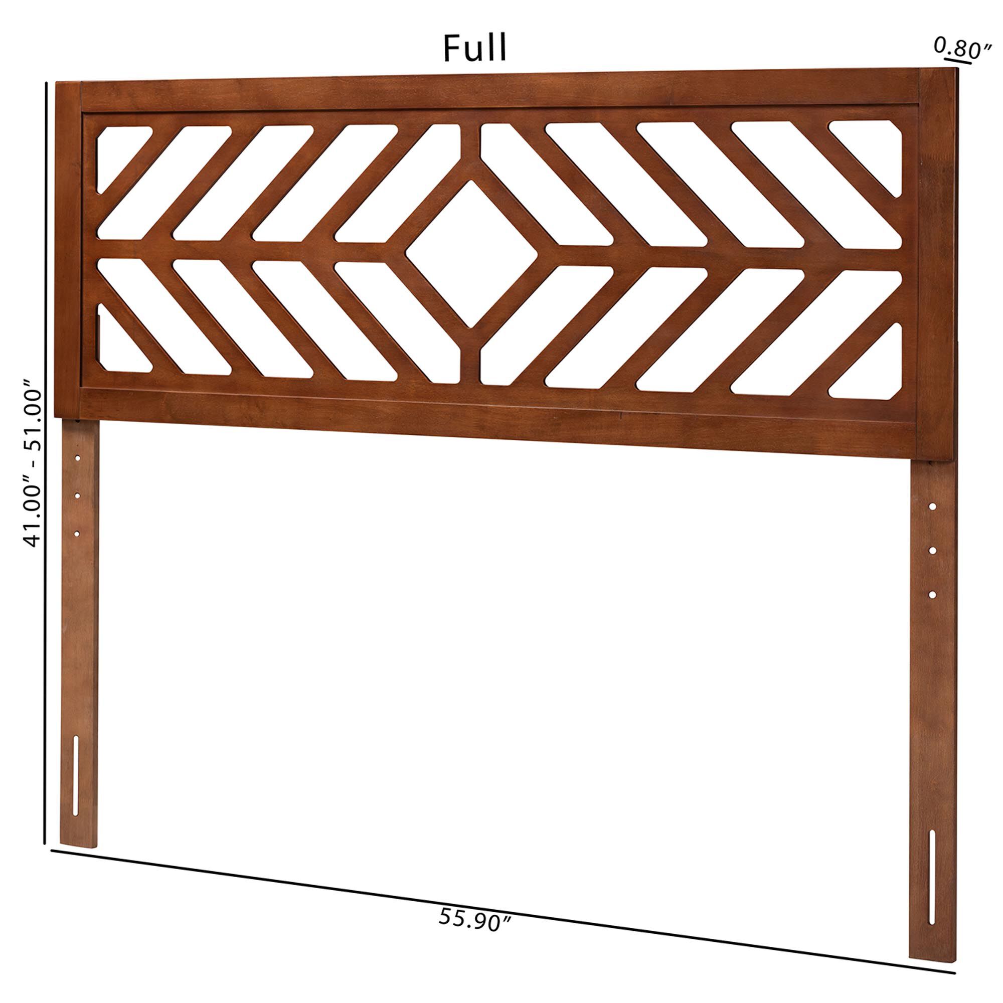 Olsen Wood Headboard with Geometric Cutout Design, Full, BROWN, alternate image number 5