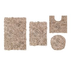 Bell Flower 4 Piece Set Bath Rug Collection