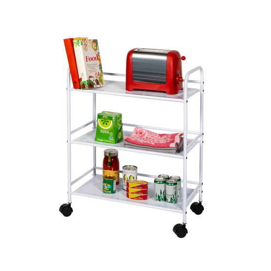 3 Tier Metal Cart With Wheels, Black, , alternate image number null