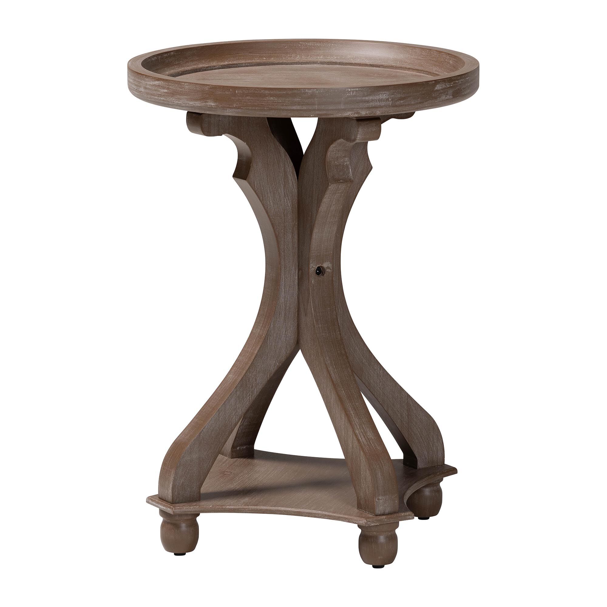 Westlyn French Country Antique Brown Wood End Table, BROWN, alternate image number 1