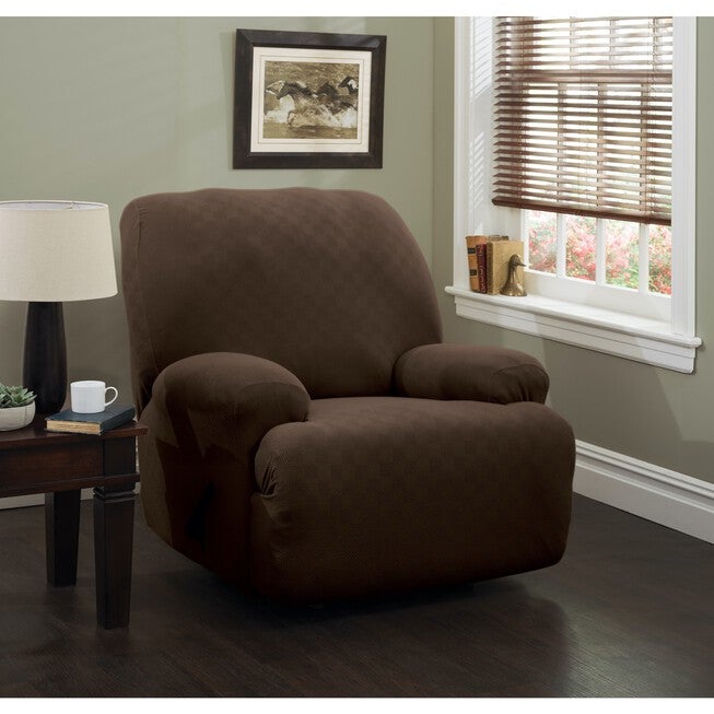 Stretch Newport Jumbo Recliner Slipcover, CHOCOLATE, hi-res image number null