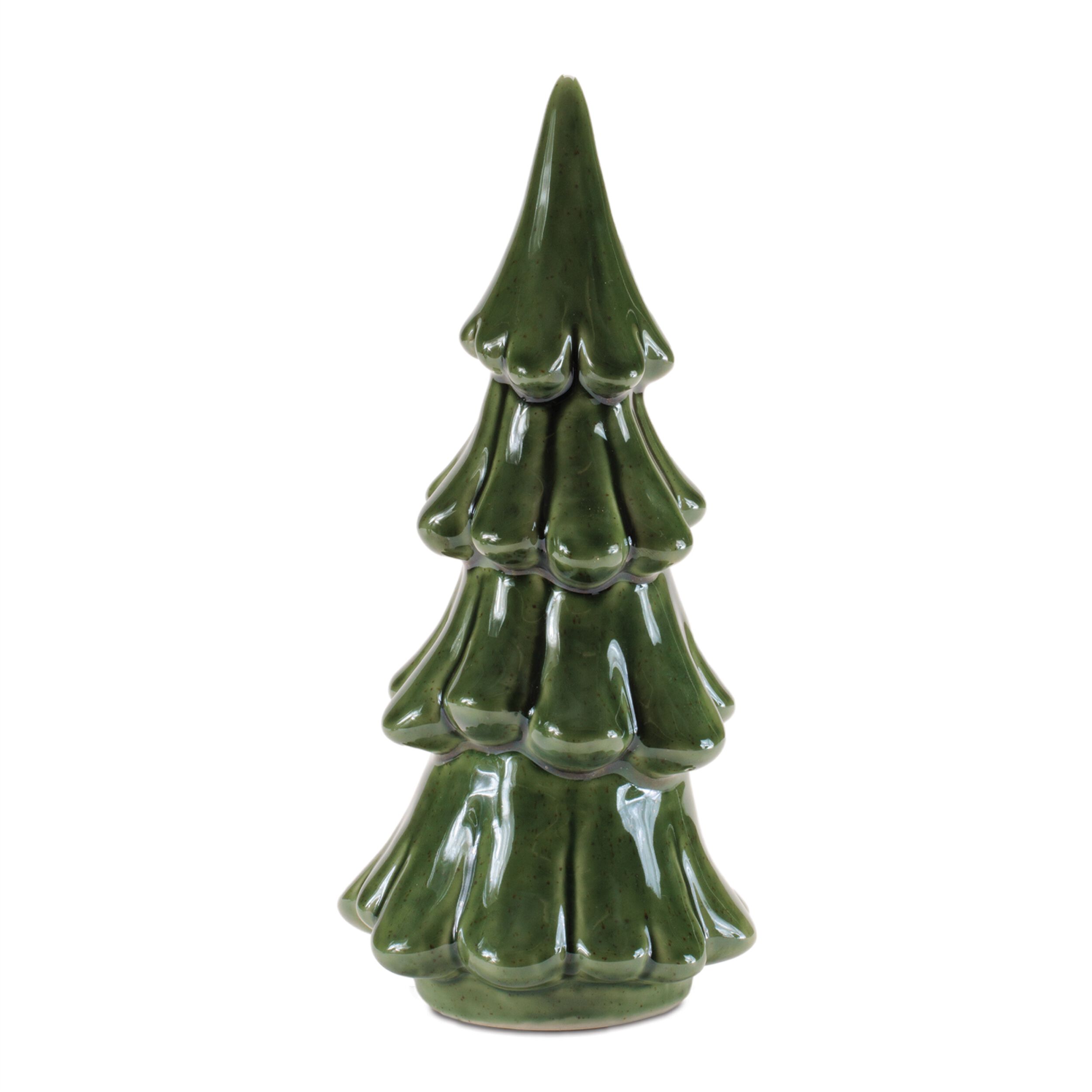 Scalloped Ceramic Pine Tree (Set of 3), GREEN, alternate image number 3