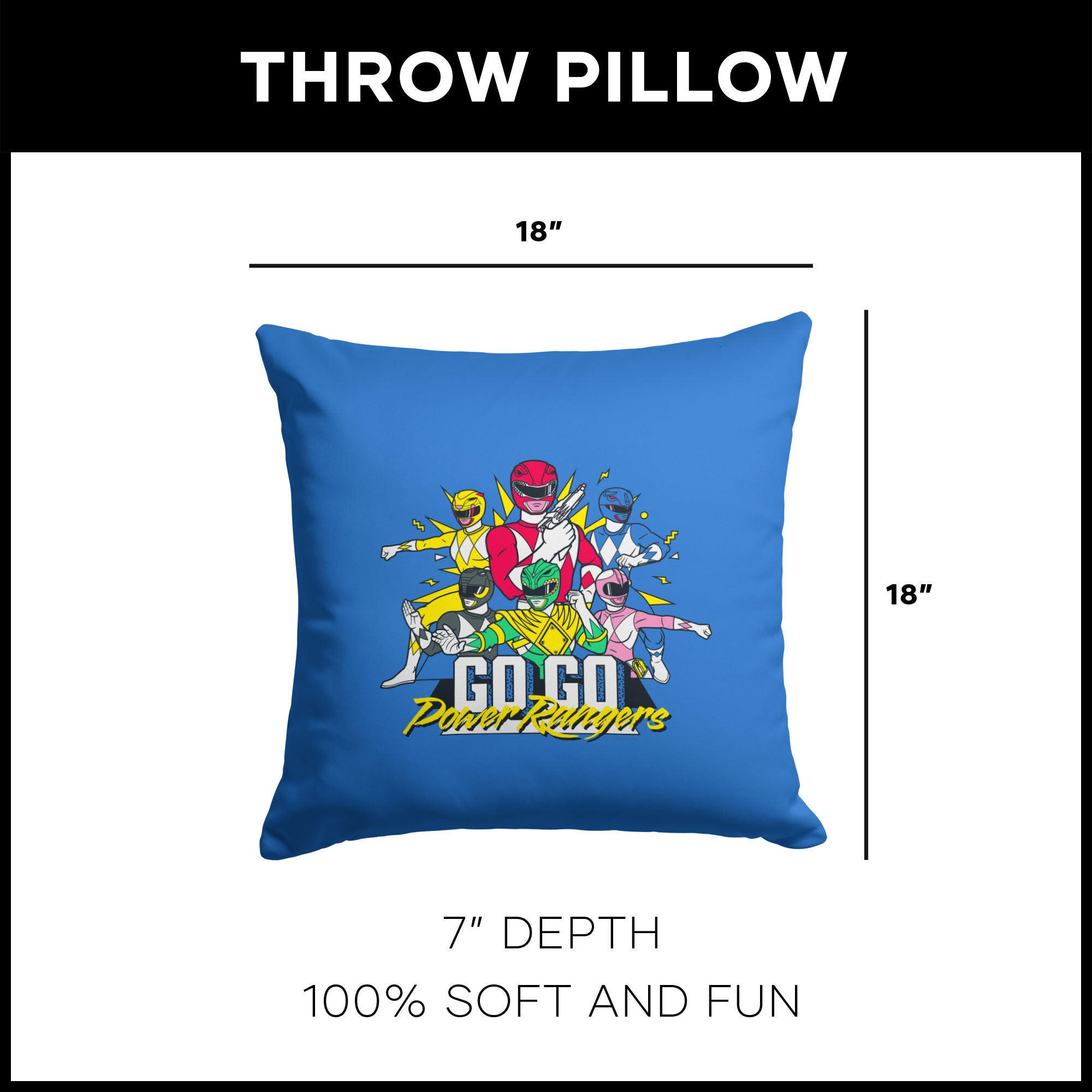 Warner Bros. Pillow 18X18 Inches, POWER RANGER, alternate image number 4