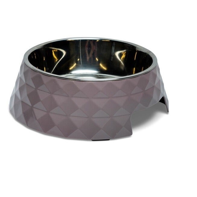 Diamond Melamine Stainless Steel Dog Bowl, WOOD ROSE 24 OZ, hi-res image number 0