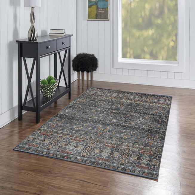 Washable Grant Teal/Ivory Rug, , alternate image number null