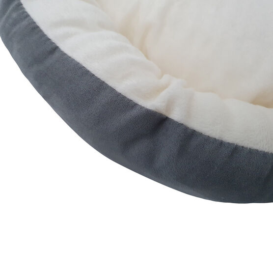 GREY Printing poly-cotton cozy round cat bed , 21 inch, , alternate image number null