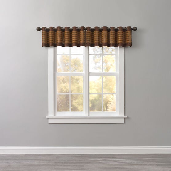 Bamboo Grommet Valance, HONEY OAK BROWN