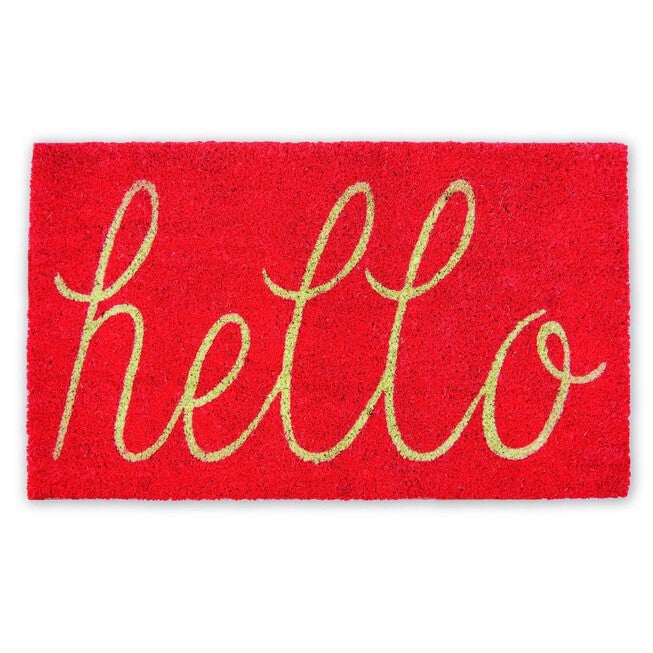 Coral Hello Doormat, PINK, hi-res image number null
