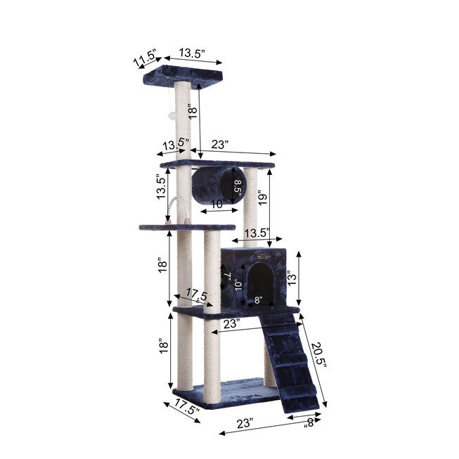 Real Wood 71 inches Cat Climbing Furniture Tower, , alternate image number null