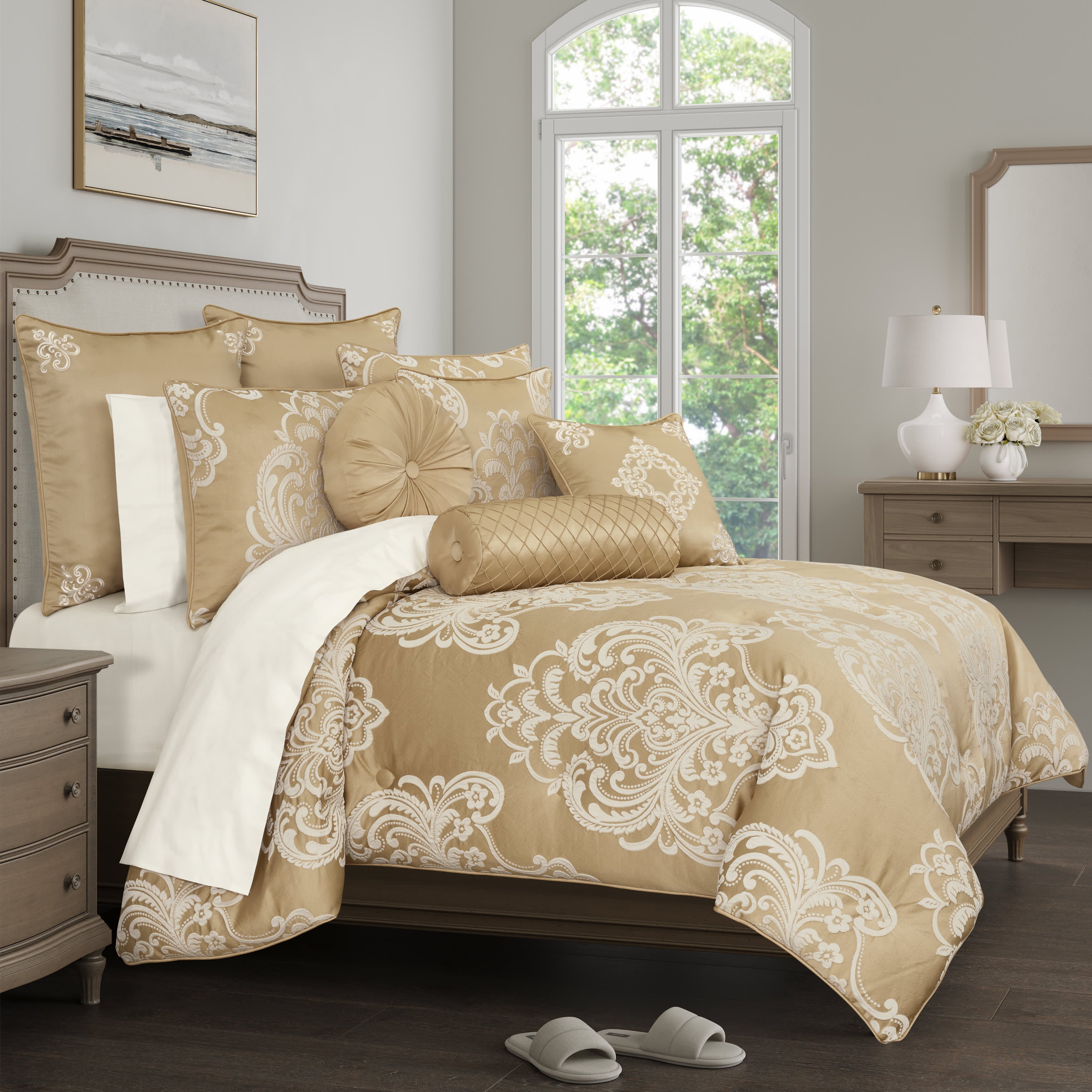Potenza 4 Piece Comforter Set, GOLD, alternate image number 1
