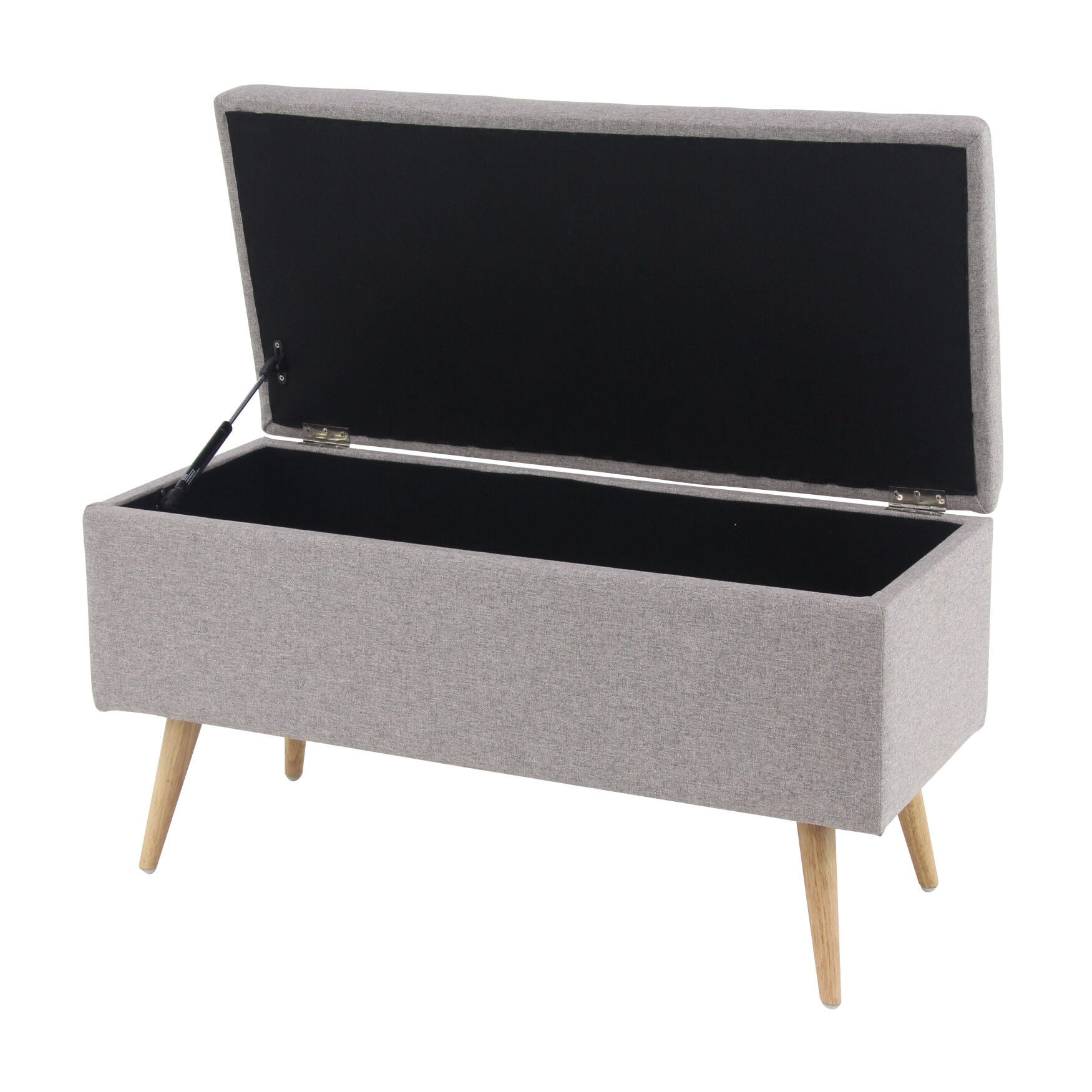 Modern Rectangular Gray Polyester Storage Bench Storage Bench, , on-hover image number 1