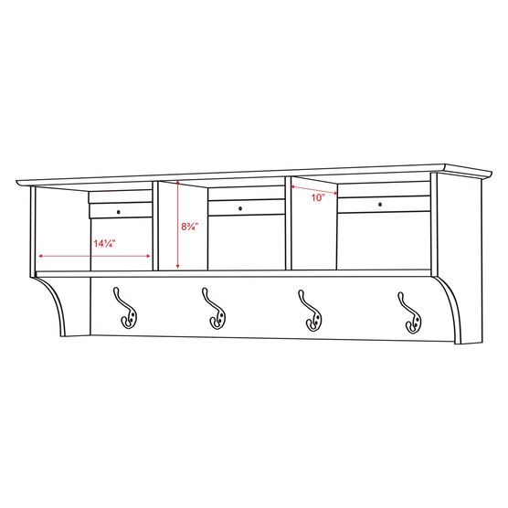 48" Wide Hanging Entryway Shelf, Drifted Gray, , alternate image number null