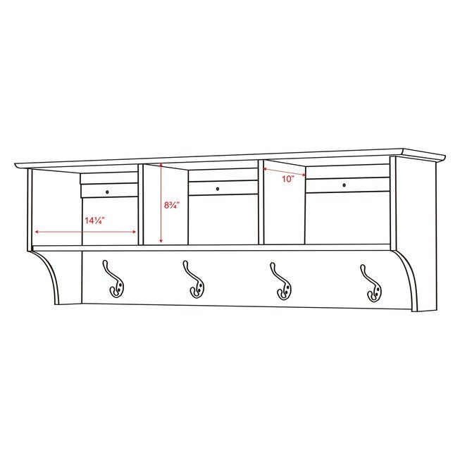 48 inches Wide Hanging Entryway Shelf Drifted Gray, , alternate image number null
