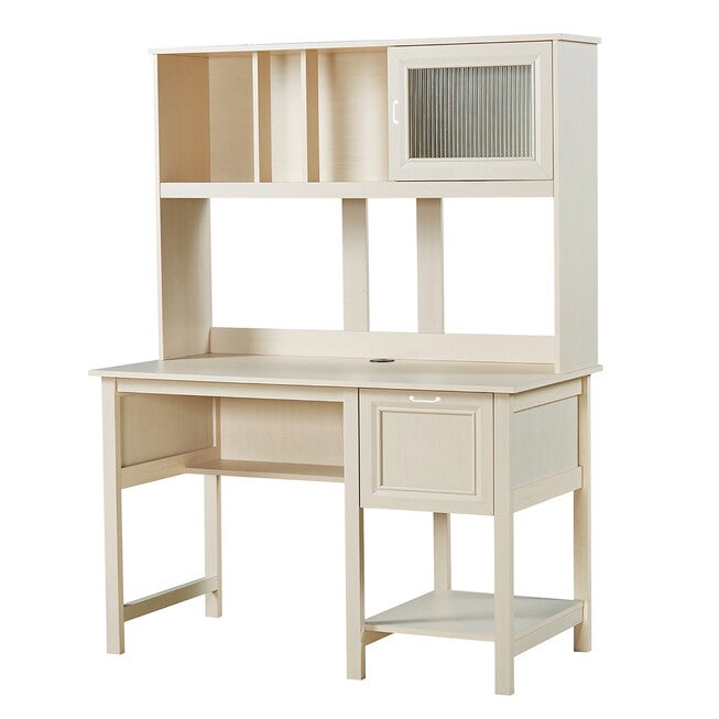 Ansel 47 inches Writing Desk With Hutch Writing Desk, ANTIQUE WHITE, hi-res image number 0