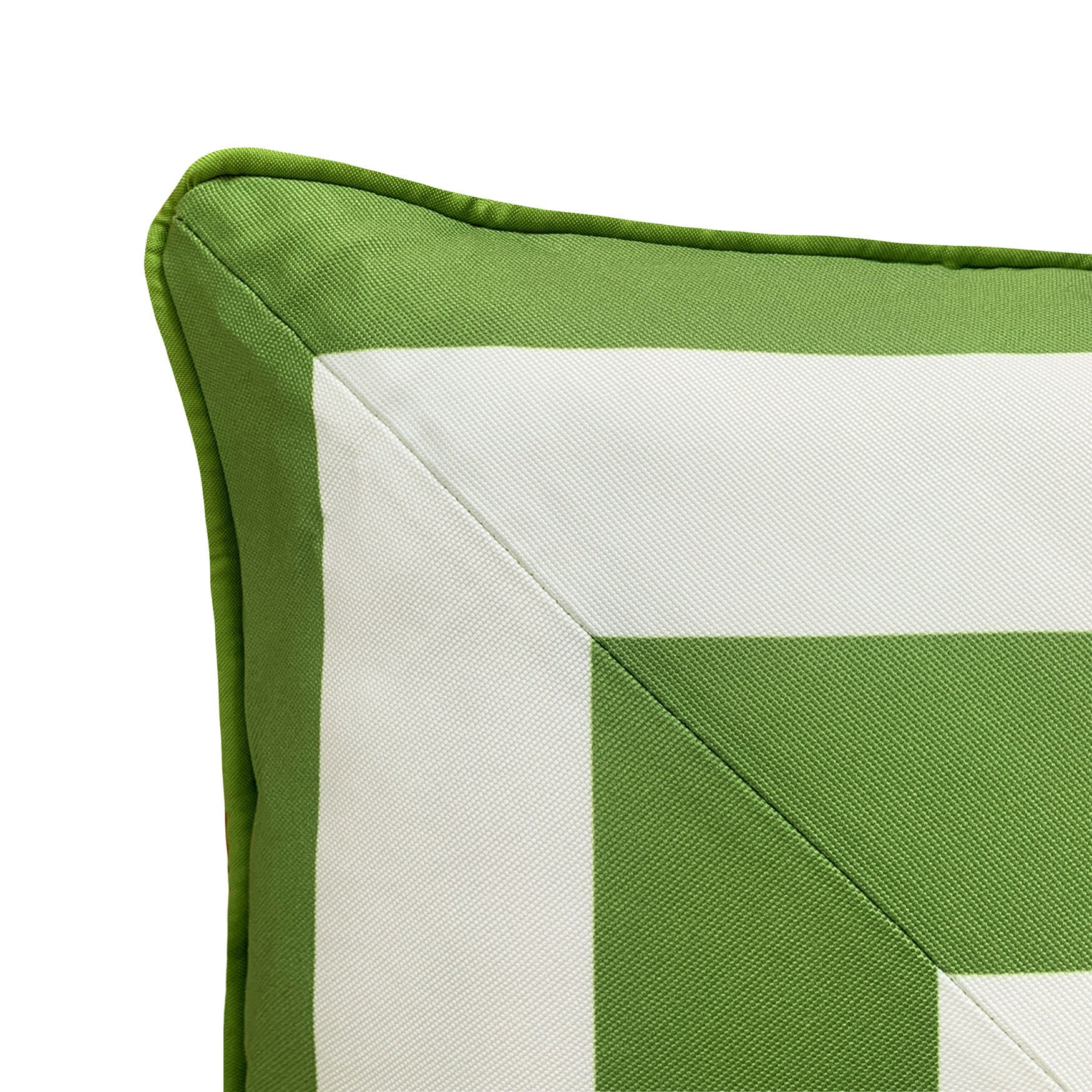 Indoor/Outdoor Reversible Raffia Mitered Stripe Decorative Throw Pillow 20X20, Leaf Multi, , alternate image number 2