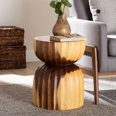 Noleta Hand-carved Suar Wood Side Table