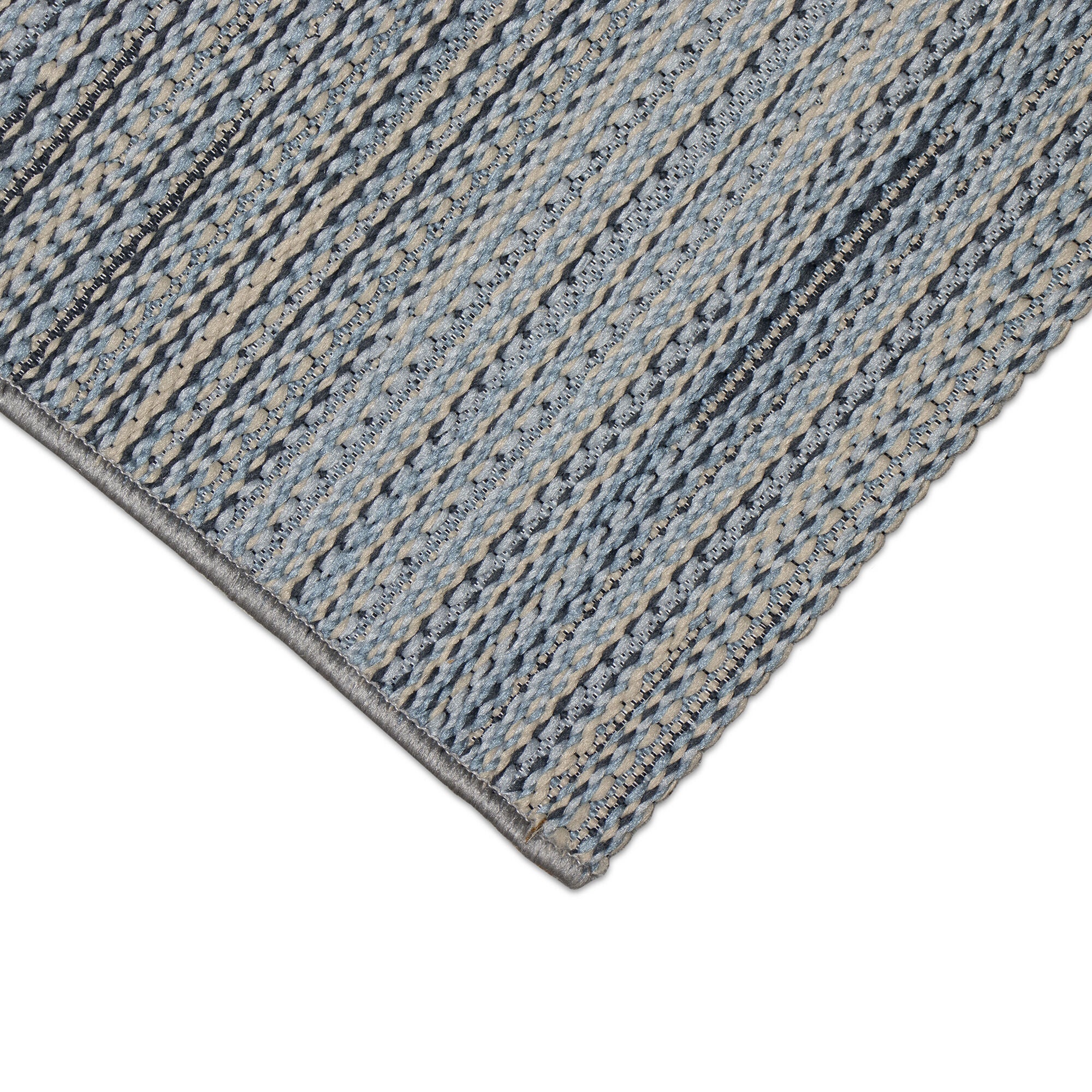 Liora Manne Miranda Tweed Stripe Indoor/Outdoor Area Rug Aqua 2' x 2 feet 10 inches, DENIM, alternate image number 3