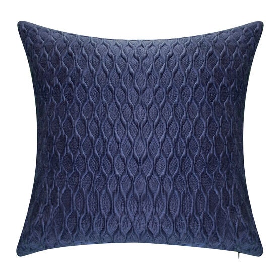 Edie@Home Fishnet Ruched Velvet Decorative Pillow Dec Pillow, MEDIUM BLUE, hi-res image number null