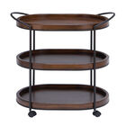 Brown Pine and Metal Traditional Bar Cart, 30x25x16, BROWN, hi-res image number null