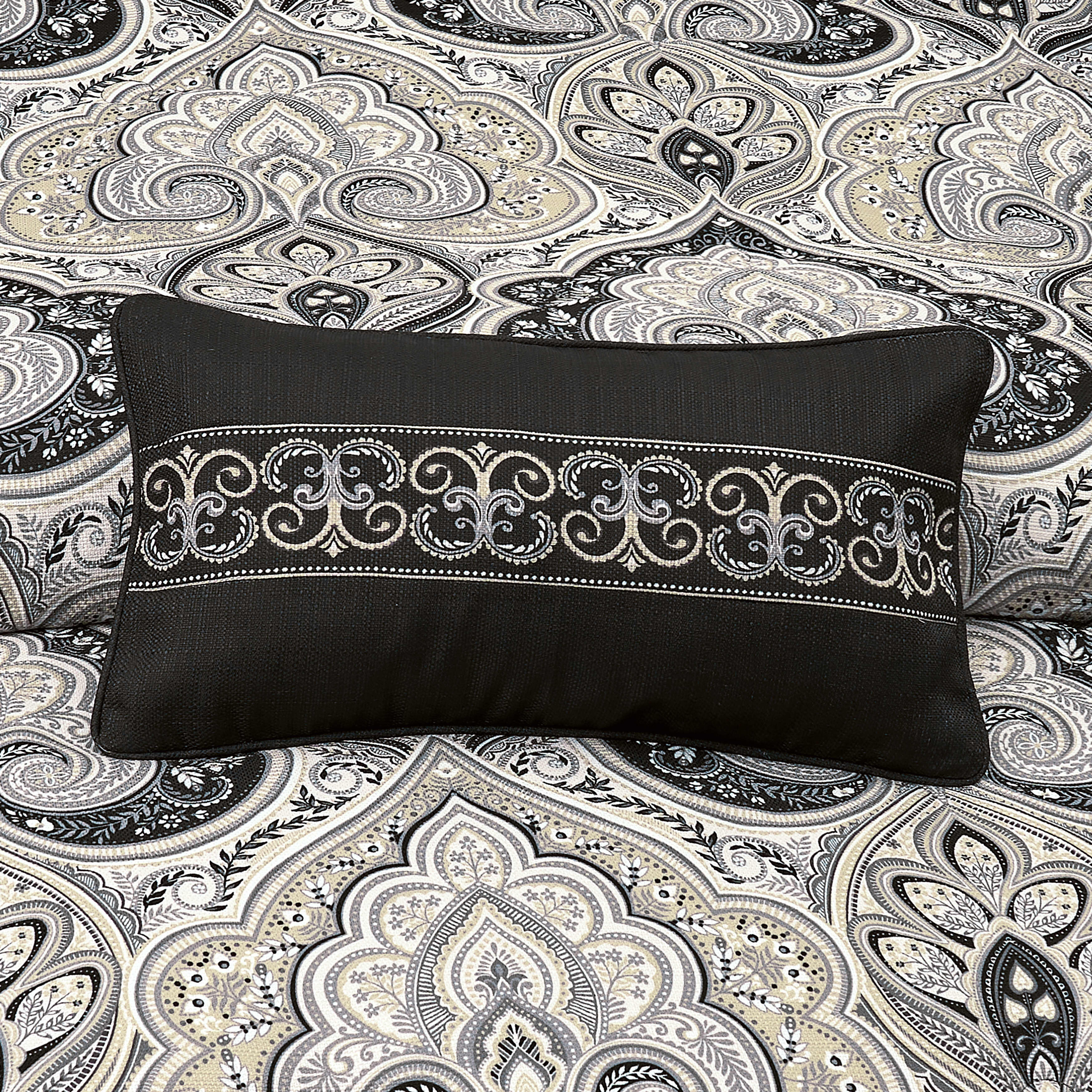 Messina Boudoir Decorative Throw Pillow, BLACK, alternate image number null