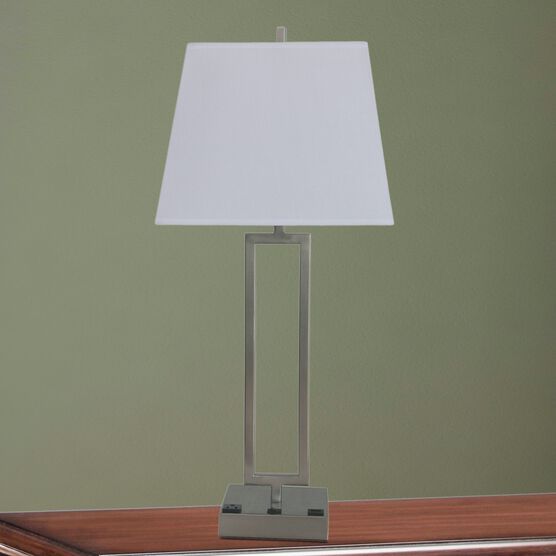 25.5" Brushed Nickel Metal Table Lamp, BRUSHED NICKEL, hi-res image number null