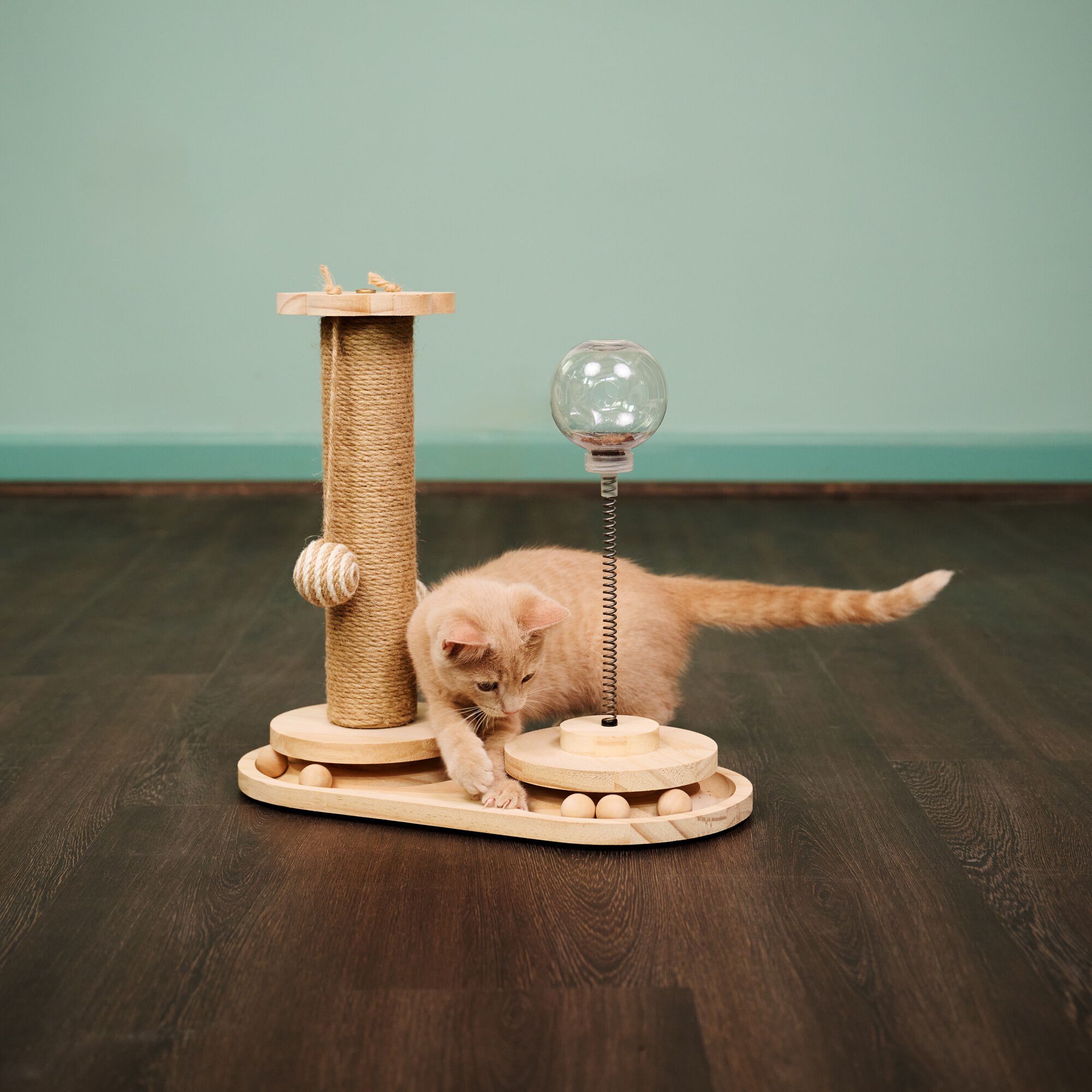 Interactive Scratch Post and Activity Center: The Ultimate Cat Playground, NATURAL BEIGE, alternate image number 3