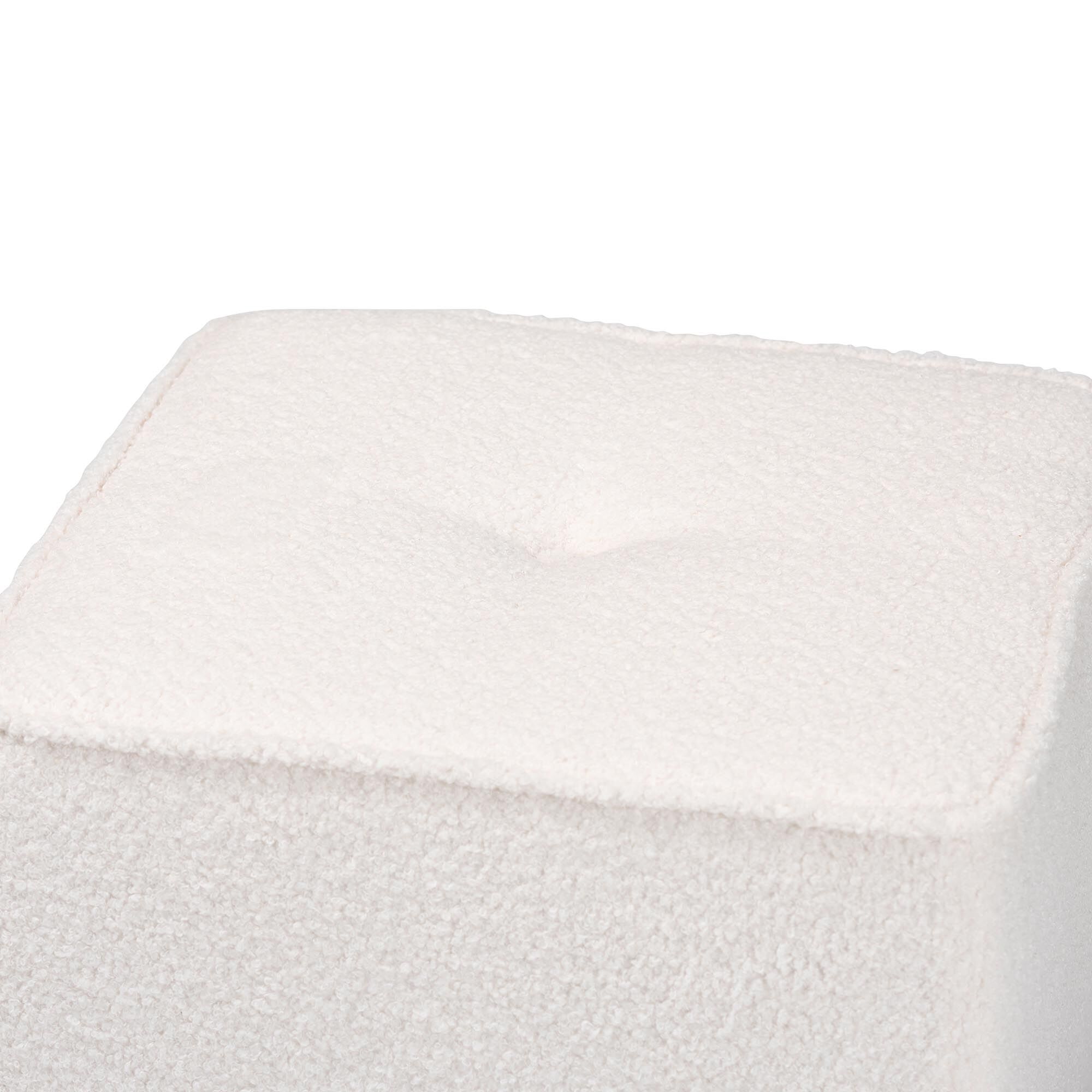 Isaiah Modern And Contemporary Ivory Boucle Upholstered Ottoman, , alternate image number 2