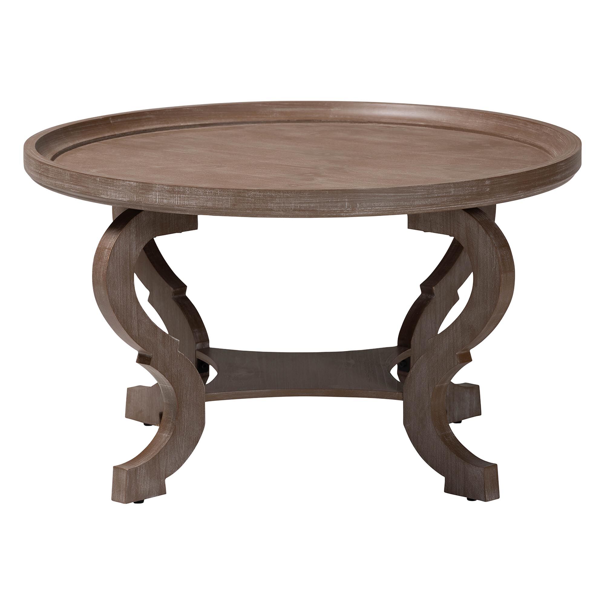 Madrona French Country Antique Brown Wood Coffee Table, BROWN, alternate image number 2