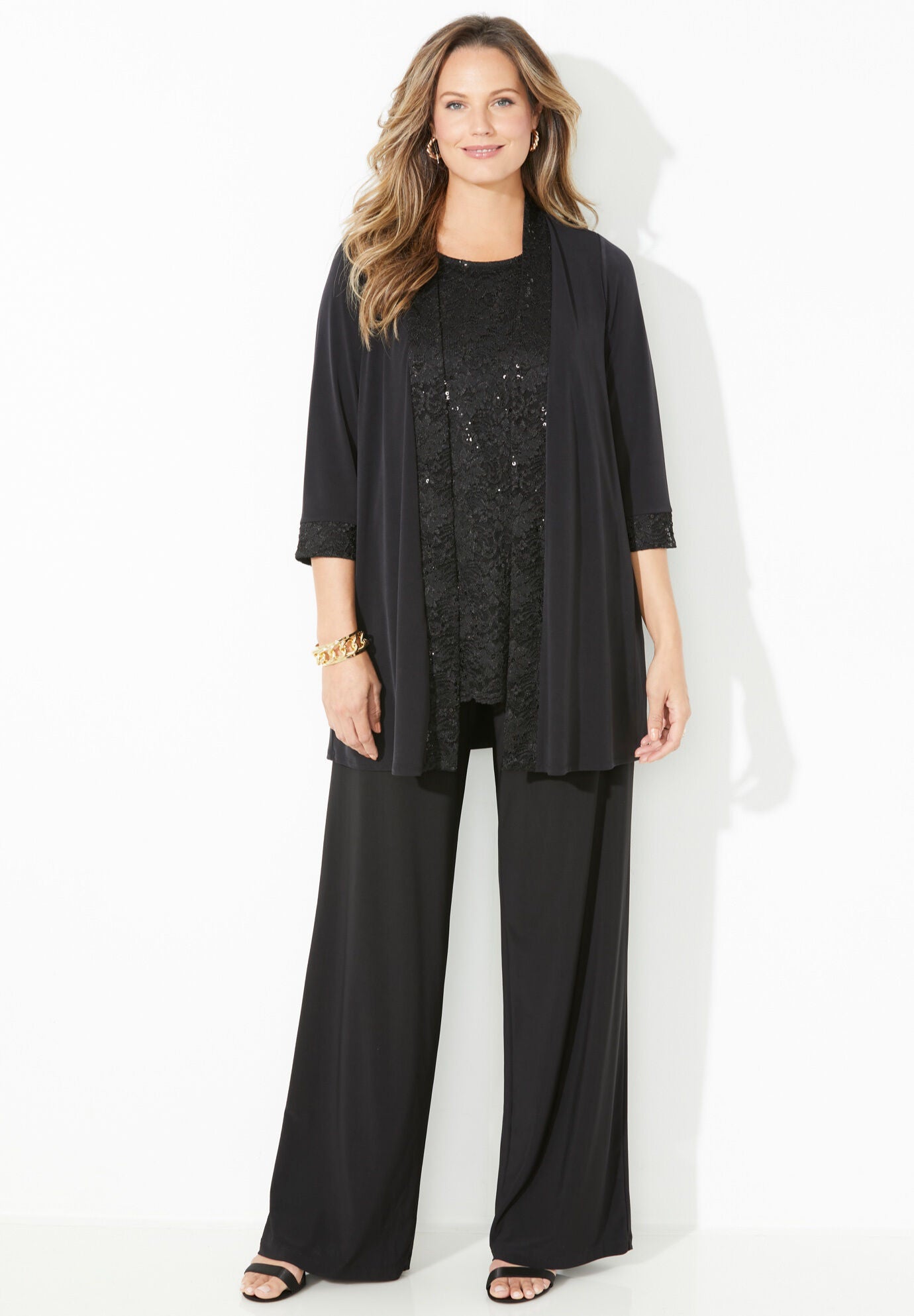 Woman within shop dressy pant suits